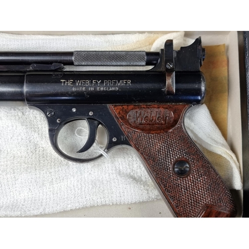 585 - A Webley Premier .22 cal air pistol, Serial No.1230, boxed.