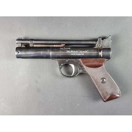 586 - A Webley Senior .22 cal air pistol, Serial No.373.