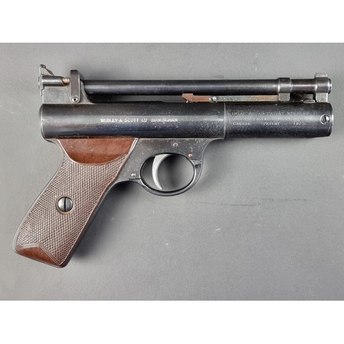 586 - A Webley Senior .22 cal air pistol, Serial No.373.