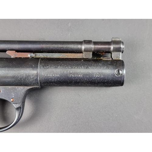 586 - A Webley Senior .22 cal air pistol, Serial No.373.