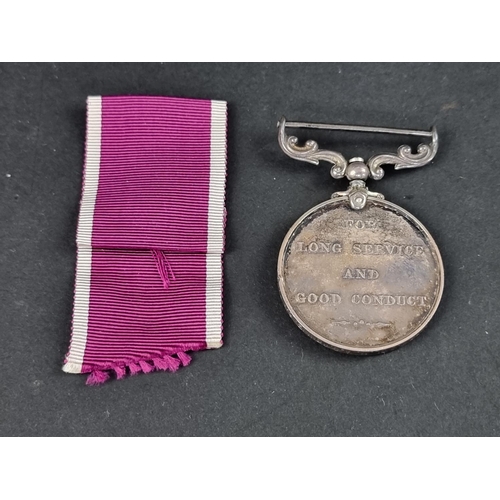 596 - Medals: a George V Army Long Service and Good Conduct Medal, to: 7657255, WO. II, A.C. Pennie, R.A.P... 