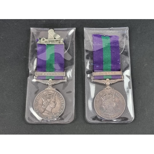 597 - Medals: two Elizabeth II General Service Medals 1962-2007, with Malaya clasps, to: 23203077 Cpl. T K... 