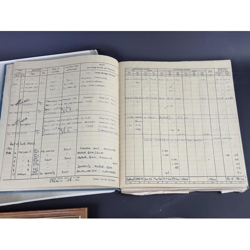 742 - An RAF pilot's flying log book, Flt Lt D.C Luck; together with three other items.