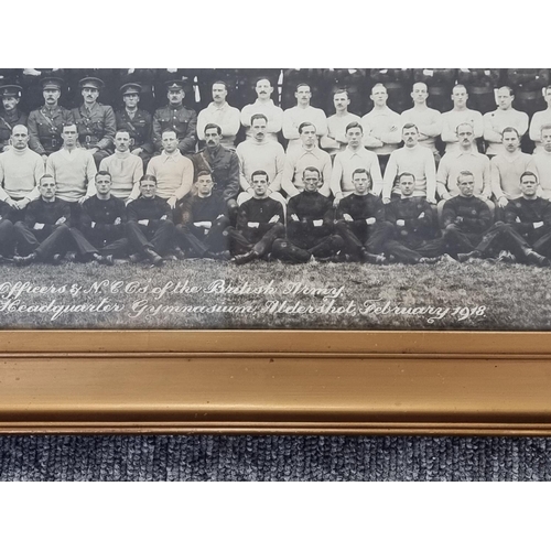 776 - A monochrome panoramic photograph, of The Royal Naval Division Officers and NCOs overseas contingent... 