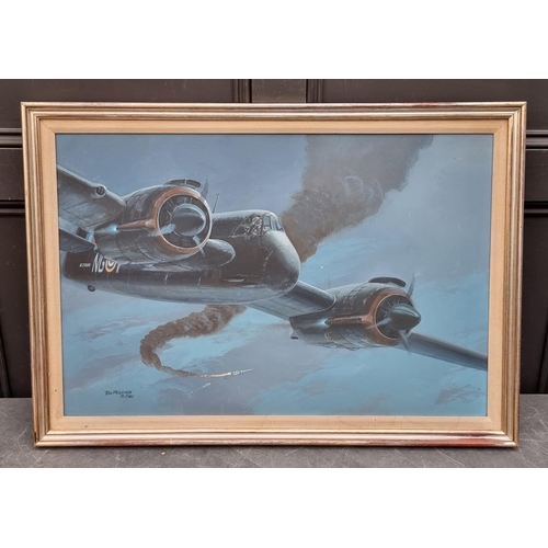 781 - A painting of Royal Air Force Aircraft R2098, signed Tom Freeman and dated 1988, 49 x74cm.... 