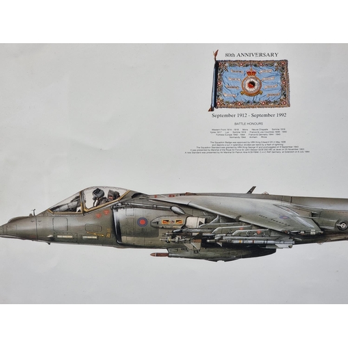 784 - Two coloured prints of a Harrier GR.7 and a Harrier GR.3, both signed 'Spike', 29 x 43cm. (2)... 