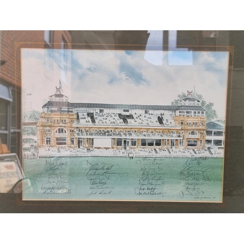 1213 - Of Cricketing Interest: David Gentleman, 'The Lord's Pavilion', signed and dated '86 by the art... 