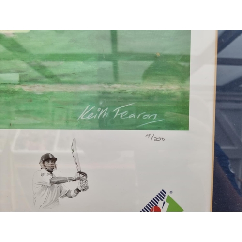 1215 - Of Cricketing Interest: Keith Fearon, 'The Greatest Test', signed by the artist and the eleven membe... 