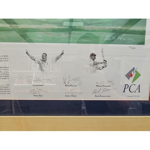 1215 - Of Cricketing Interest: Keith Fearon, 'The Greatest Test', signed by the artist and the eleven membe... 