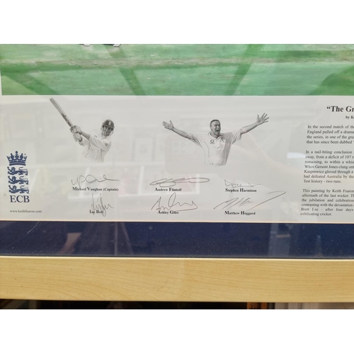 1215 - Of Cricketing Interest: Keith Fearon, 'The Greatest Test', signed by the artist and the eleven membe... 