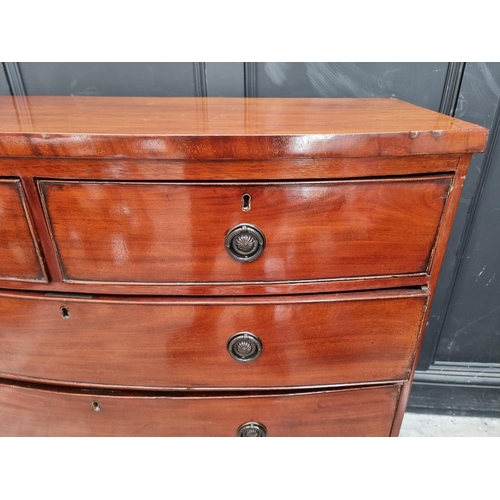 1047 - An early 19th century mahogany bowfront chest of drawers, 102.5cm wide.