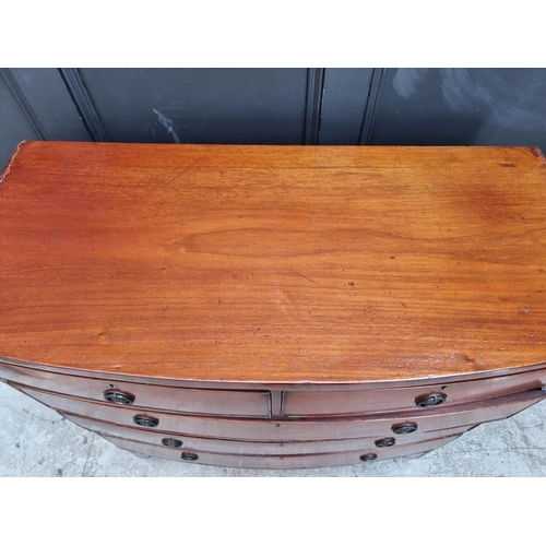 1047 - An early 19th century mahogany bowfront chest of drawers, 102.5cm wide.