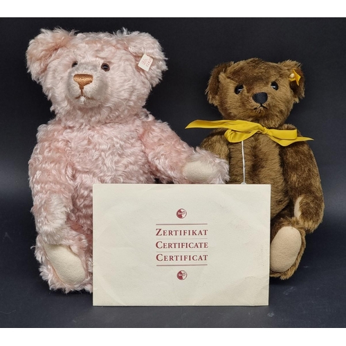 106 - Steiff: 'Rose' a British Collector's Limited Edition Bear (of 3000) No.01620, pale pink mohair with ... 