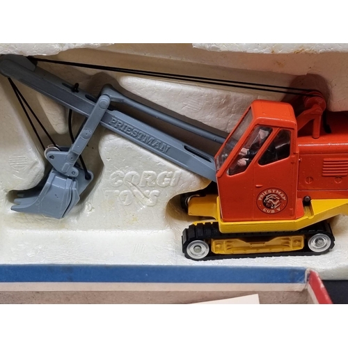 107 - Diecast: a Corgi 'Priestman Cub Shovel', No.1128, in original box; together with a Dinky 'Spectrum P... 