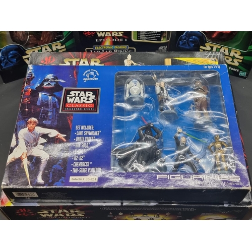 11 - Star Wars: an Episode 1 'Theed Hangar Playset'; together with Chewbacca, Leia and Jar Jar Binks... 