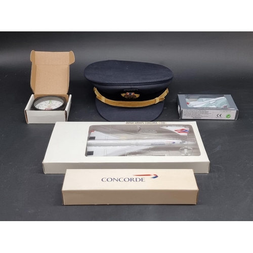 112 - Concorde: a Corgi 2 piece set No. CSCA05002; together with a British Airways 1/200 plastic model; an... 