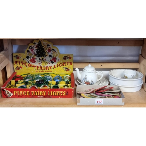 117 - Beatrix Potter: a small collection of Peter Rabbit Wedgwood items, to include teapot and two bo... 