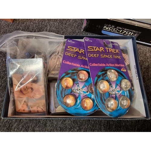 120 - Star Trek: a large collection of various action figures; books and trading cards; a Star Trek p... 