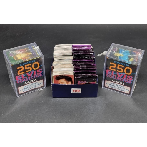 129 - Trading Cards: The Elvis Collection, a large quantity of sealed and opened cards.