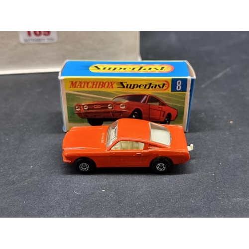 169 - Matchbox: a collection of 34 boxed 'Superfast' vehicles, to include No.6 with a rare green baseplate... 