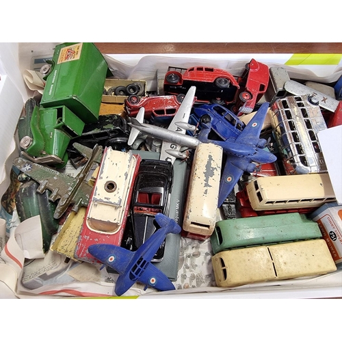 171 - Diecast: a tray of various playworn vehicles by Corgi, Dinky etc; together with a good Dinky 'Lawn M... 