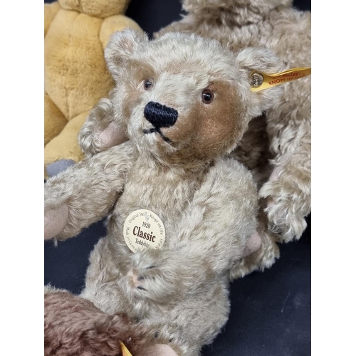 176 - Steiff: a 1920 Replica golden mohair teddy and a smaller example (largest with growler); together wi... 