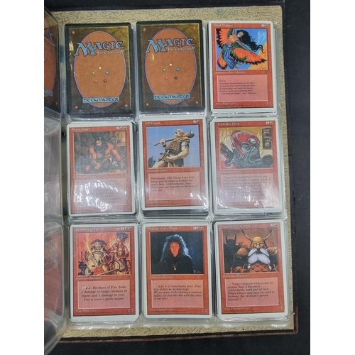 180 - Magic of the Gathering: two binders containing a large collection of trading cards, most dated ... 