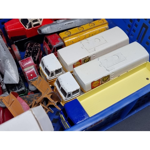 198 - Vintage Diecast: a small group of vehicles to include a Spot-On Jone's Crane (losses), two Dinky 'Bl... 