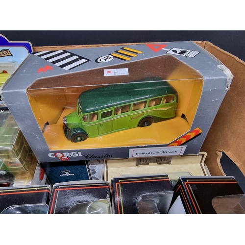 212 - Diecast: a collection of boxed bus and coach models with examples by Corgi, Vanguards and EFE.... 