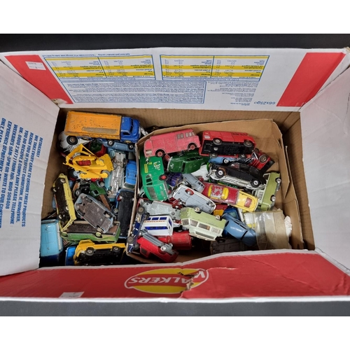 213 - Diecast: a large box of diecast vehicles, to include examples by Matchbox, Dinky, Corgi and others, ... 