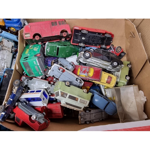 213 - Diecast: a large box of diecast vehicles, to include examples by Matchbox, Dinky, Corgi and others, ... 