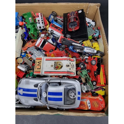 223 - Diecast: a tray of various playworn diecast vehicles, to include examples by Dinky, Corgi, Matc... 