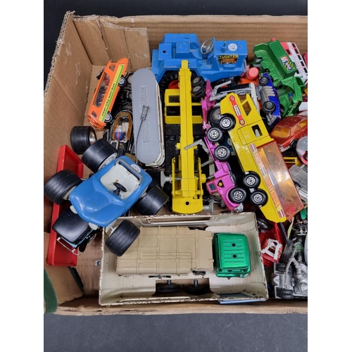 223 - Diecast: a tray of various playworn diecast vehicles, to include examples by Dinky, Corgi, Matc... 