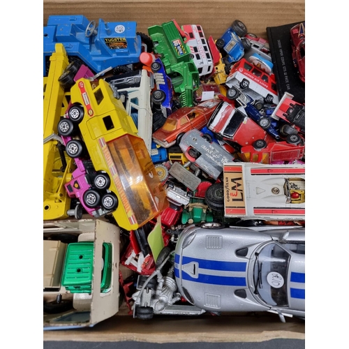 223 - Diecast: a tray of various playworn diecast vehicles, to include examples by Dinky, Corgi, Matc... 