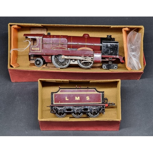 237 - Hornby: O gauge locomotive 'Royal Scot' No.6100; together with 'LMS' No.2 Special Tender', both... 