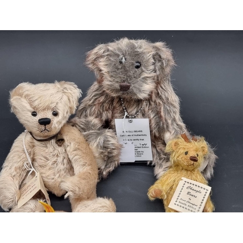 38 - Teddy Bears: a group comprising: Changle Bear 'Riva' by Janet Changfoot; 'Sammy' by Marique Bea... 