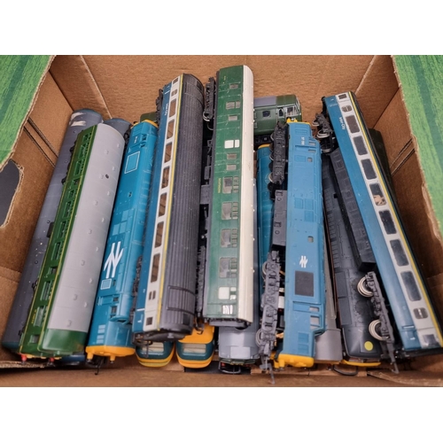 50 - Hornby: a collection of unboxed locomotives and tenders; together with a similar group of diese... 