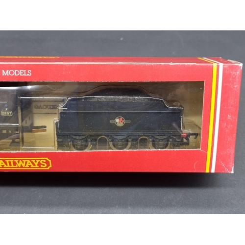 65 - Hornby: three boxed locomotives, to include a Merchant Navy Class 'Clan Line', R2169, and a GWR... 