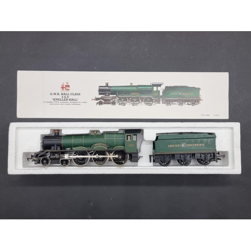 65 - Hornby: three boxed locomotives, to include a Merchant Navy Class 'Clan Line', R2169, and a GWR... 