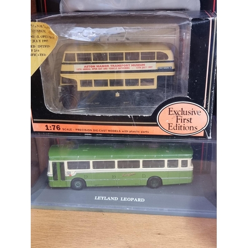 69 - Diecast: a group of boxed diecast bus and coach models, with examples by Original Omnibus, EFT,... 