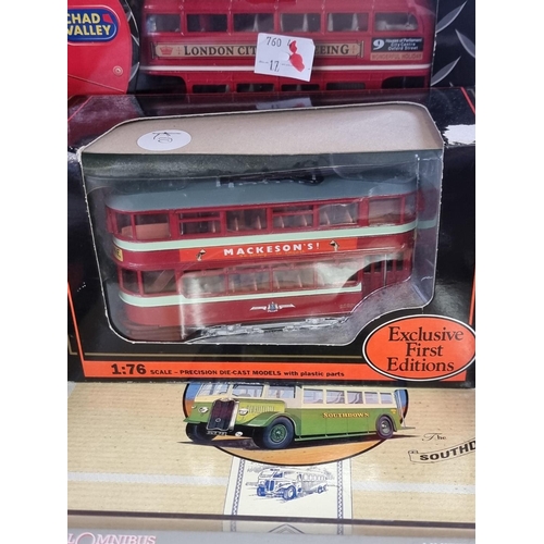 69 - Diecast: a group of boxed diecast bus and coach models, with examples by Original Omnibus, EFT,... 