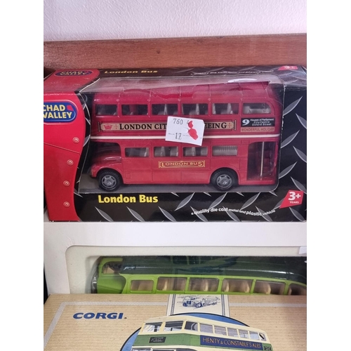 69 - Diecast: a group of boxed diecast bus and coach models, with examples by Original Omnibus, EFT,... 