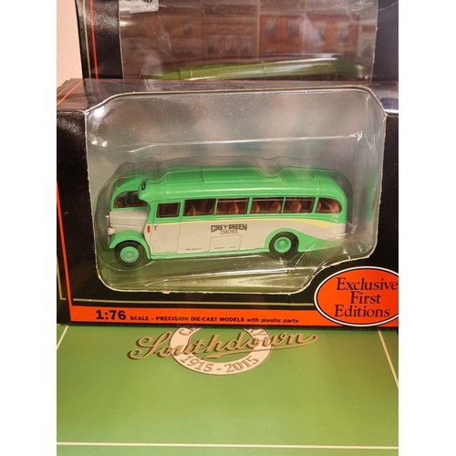 69 - Diecast: a group of boxed diecast bus and coach models, with examples by Original Omnibus, EFT,... 