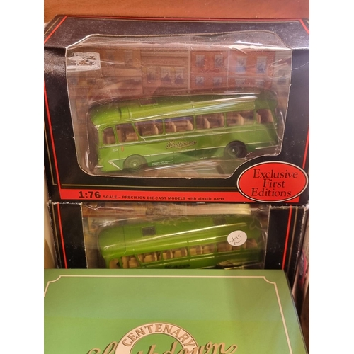 69 - Diecast: a group of boxed diecast bus and coach models, with examples by Original Omnibus, EFT,... 