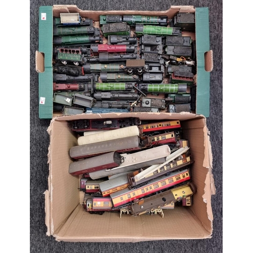 71 - Railway: a large quantity of unboxed and playworn locomotives and wagons, some repaints with lo... 