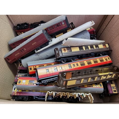 71 - Railway: a large quantity of unboxed and playworn locomotives and wagons, some repaints with lo... 