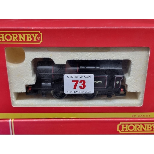 73 - Hornby: five boxed locomotives, to include Schools Class 'Charterhouse', R2742, and a goods loc... 