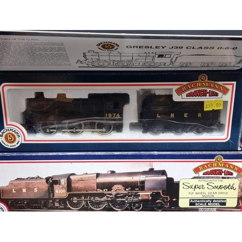 79 - Bachmann: three boxed locomotives, a 'Gresley' J39; a Fowler 'Royal Scot'; and a 43xx; together... 