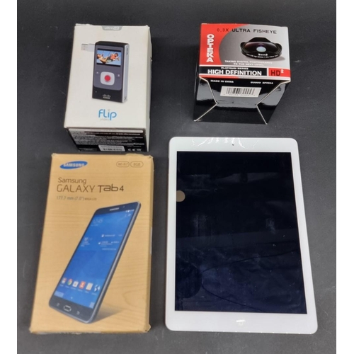 88 - Electronics: a Samsung Galaxy Tab 4, in original box; together with an iPad Air (faults); a Cisco Fl... 