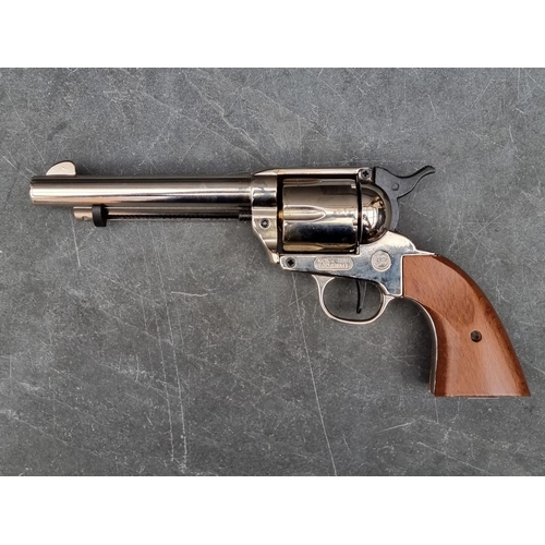 573 - A Colt 'Single Action Army' nickel plated blank firing 9mm revolver, Made in Italy.(VCR act applies)... 